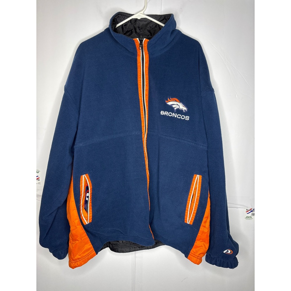 1990s Denver Broncos Pro Player Korea Reversible Fleece Jacket Orange Navy NFL